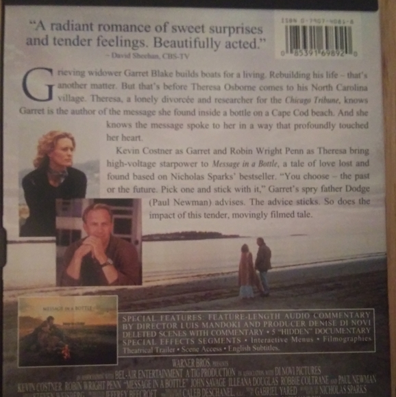 Message In A Bottle DVD - Picture 2 of 3